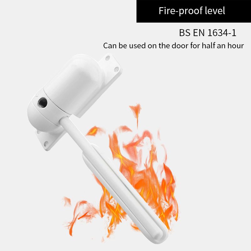 20-70kg White Zinc Alloy Adjustable Surface Door Closers