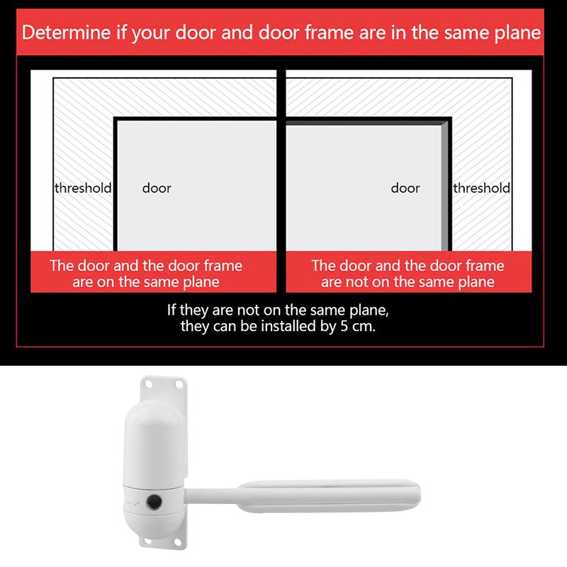 20-70kg White Zinc Alloy Adjustable Surface Door Closers