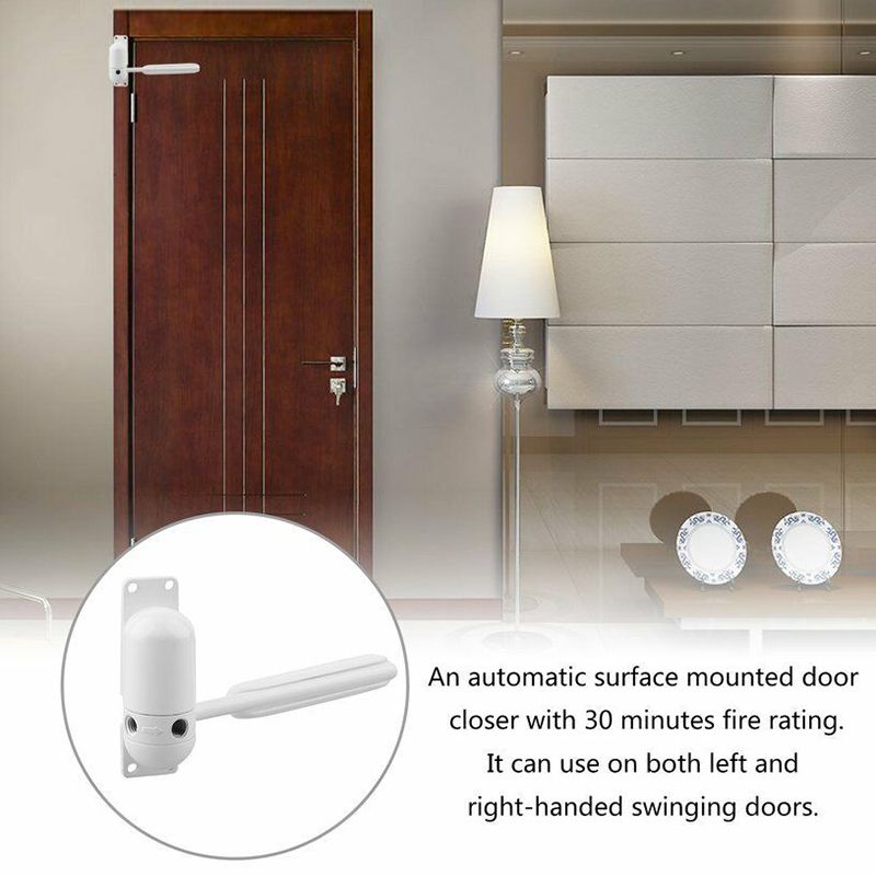 20-70kg White Zinc Alloy Adjustable Surface Door Closers