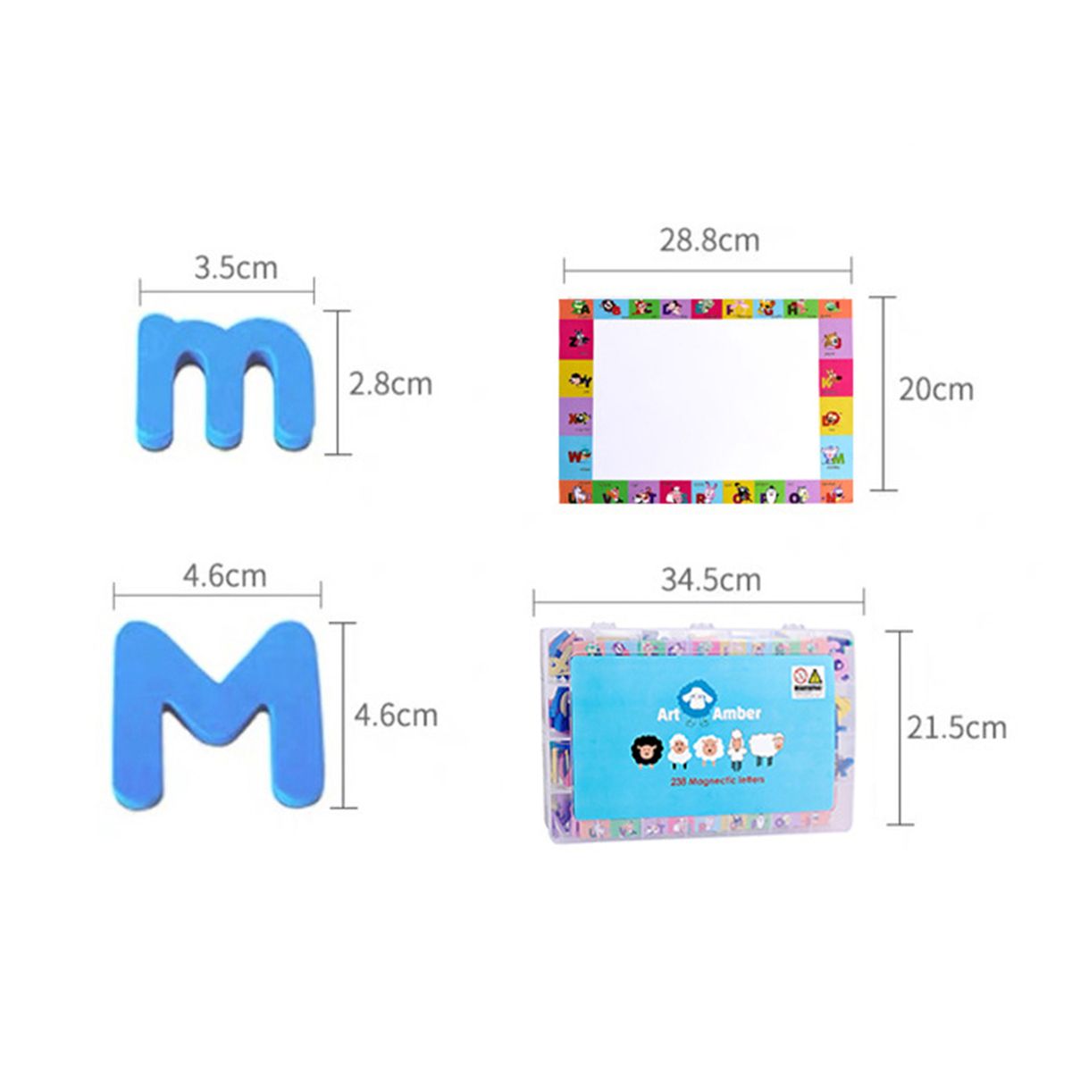 Magnetic Letters Kit Alphabet Magnets Toy 238 Pcs ABC Foam