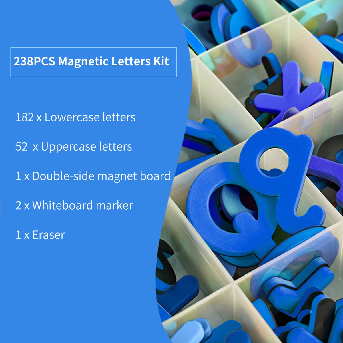 Magnetic Letters Kit Alphabet Magnets Toy 238 Pcs ABC Foam