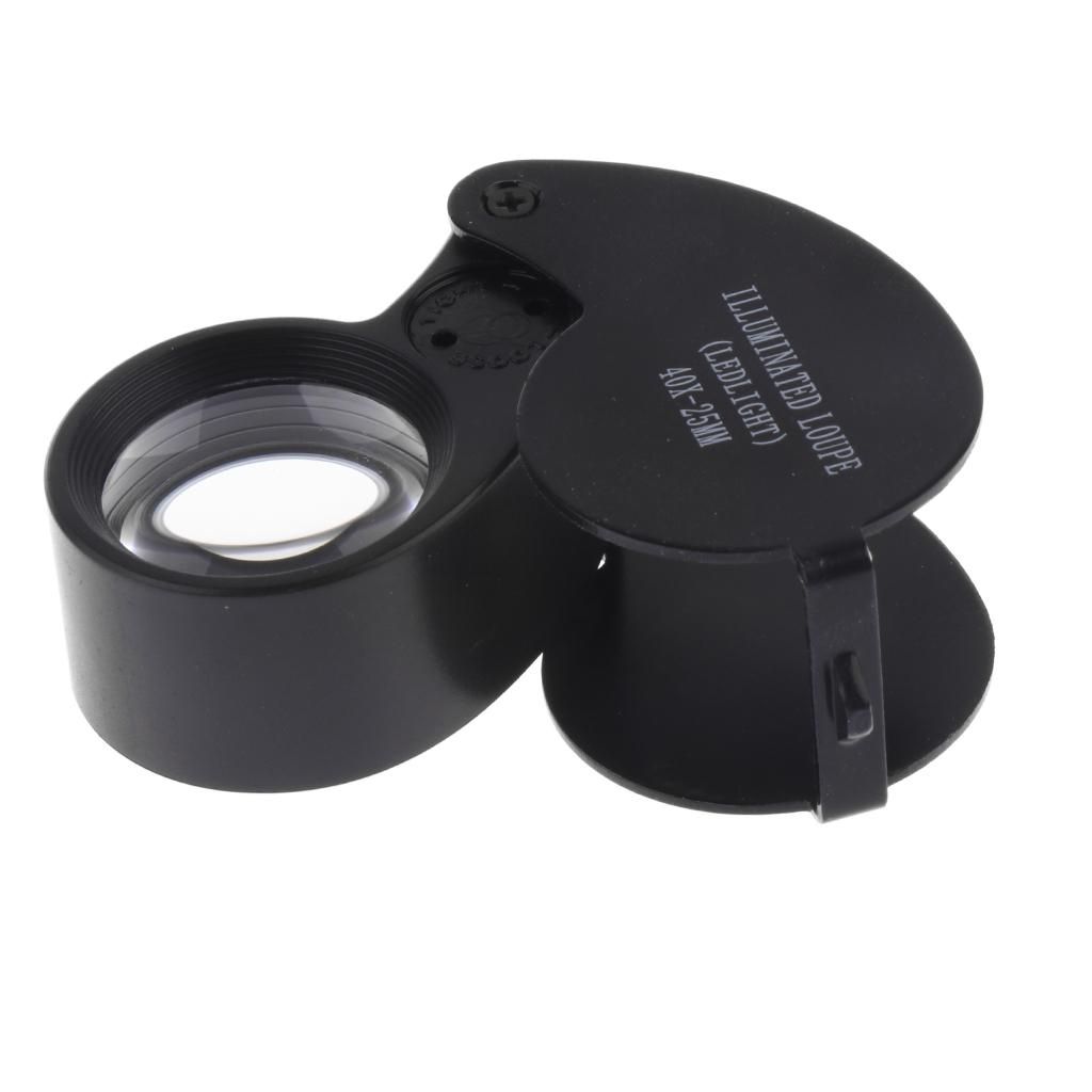 40X Illuminated LED Loupe Jewelers Magnifier Magnifying Glass Lens