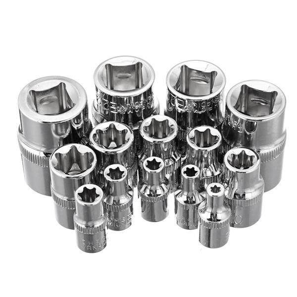 14Pcs Durable Male Chrome Vanadium 1/4 Inch 3/8 Inch 1/2 Inch Driver E Torx Star Socket Set With Box