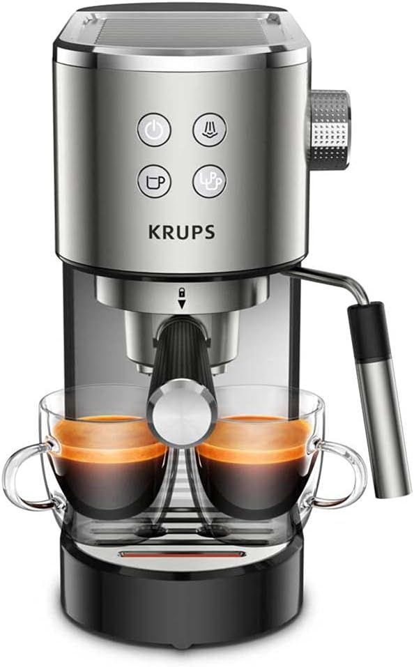 Espresso And Coffee Maker With Milk Frothing Wand