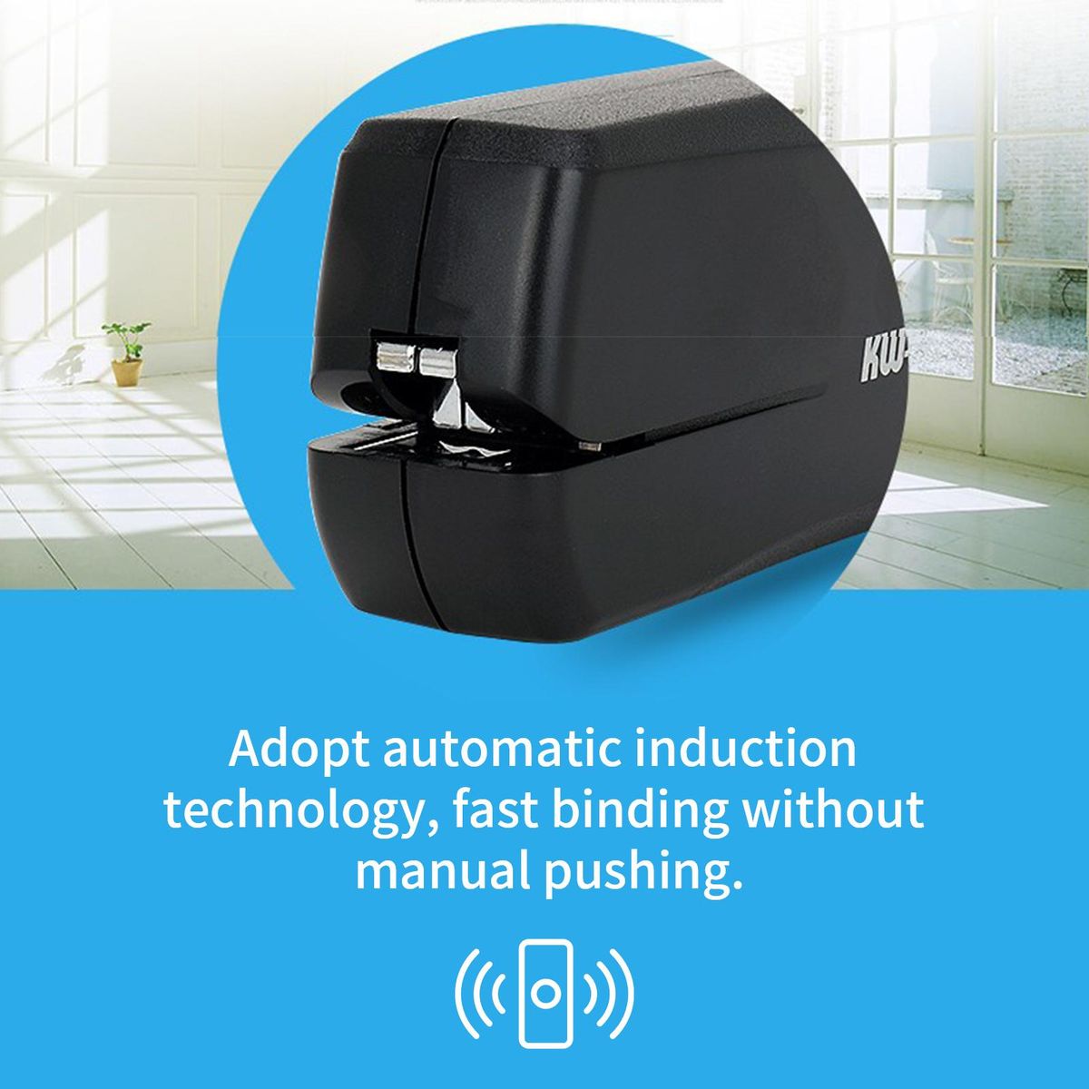 KW-triO Automatic Electric Stapler Automatic Desktop Stapler 15 Sheet Capacity Less Effort Support NO.10 Staples for Home Office School Supplies Battery Power Supply