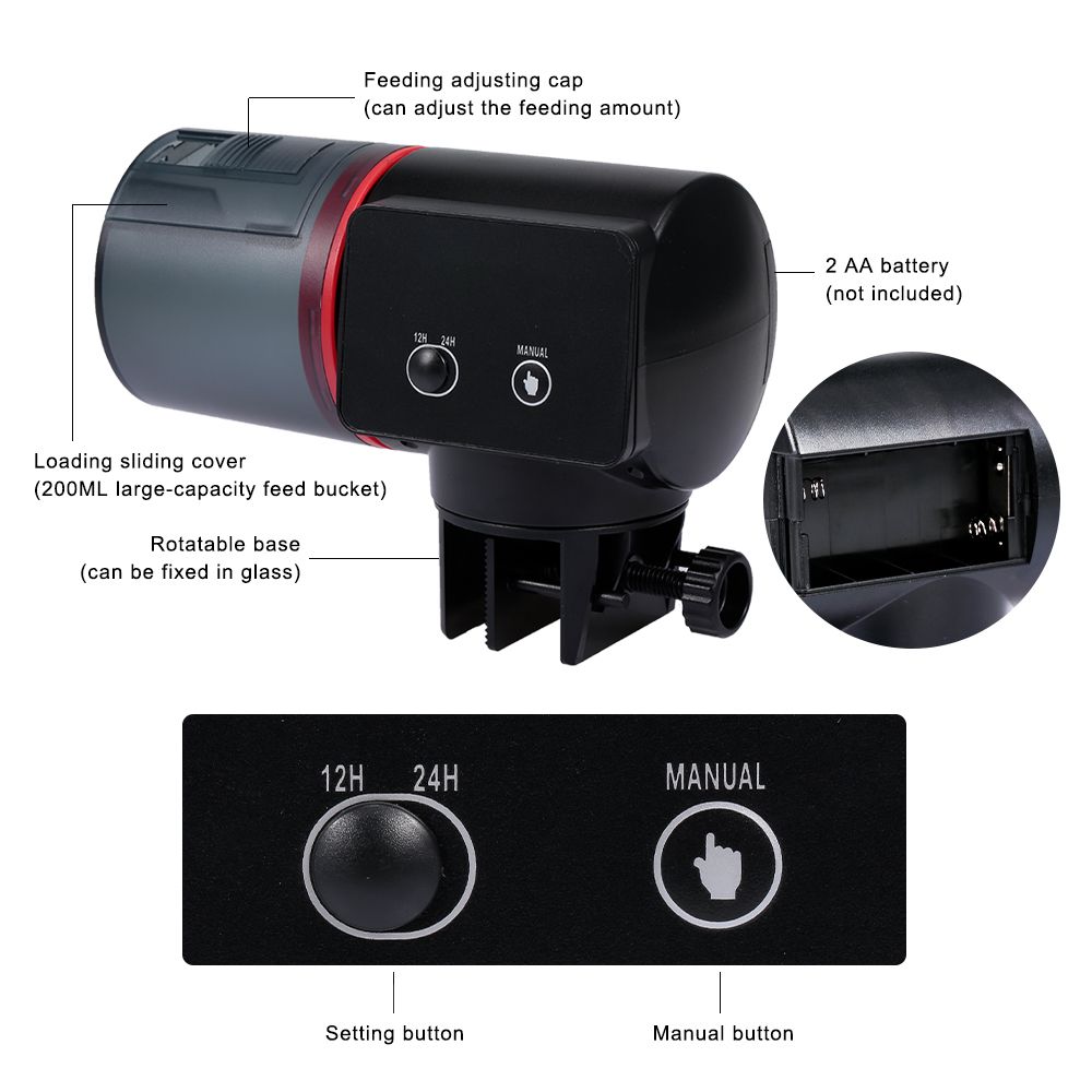 Fish Food Dispenser Automatic Fish Feeder Aquarium Automatic