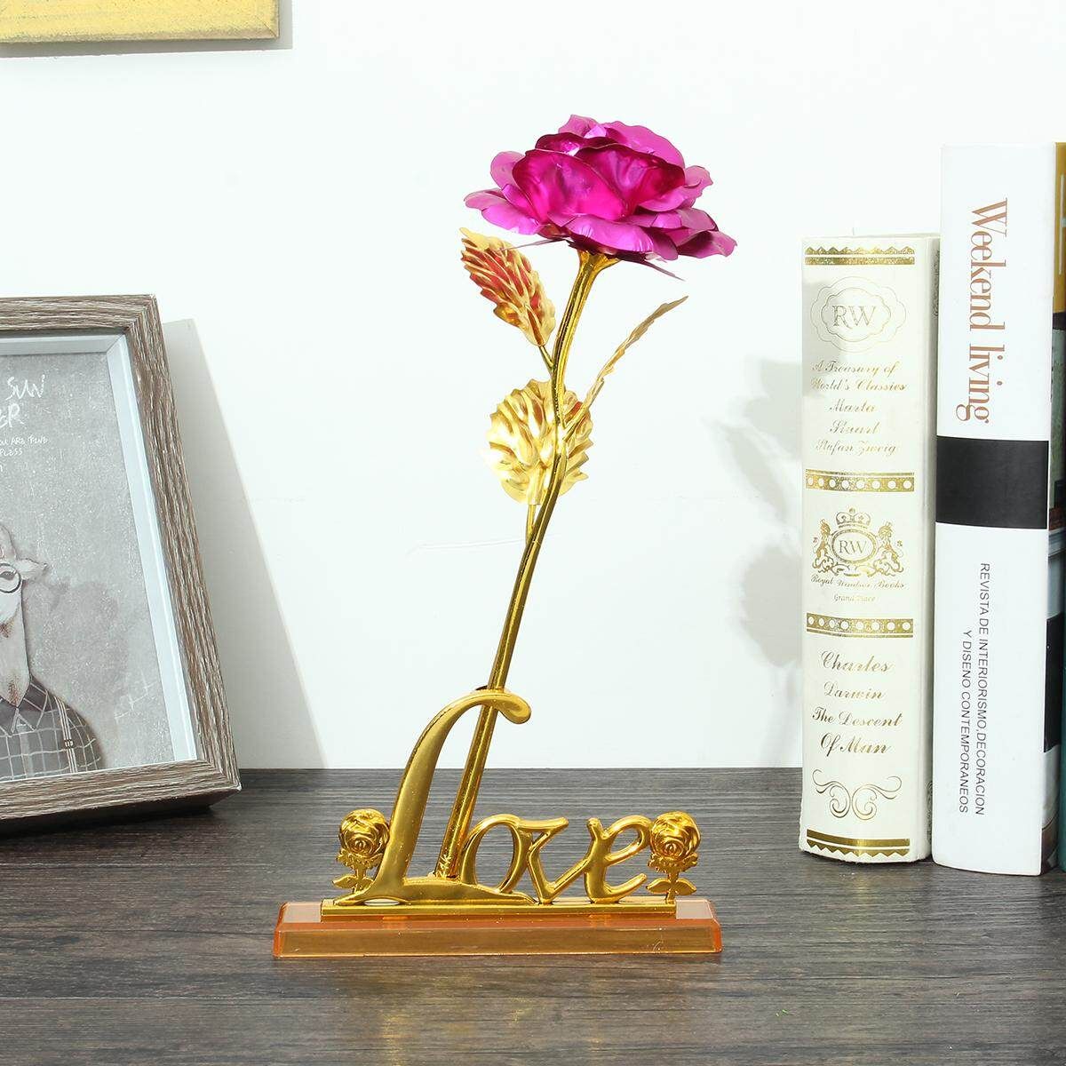 Foil Plated Rose Romantic Birthday Valentine's Day Gift Flower Floral Rose (Rose)