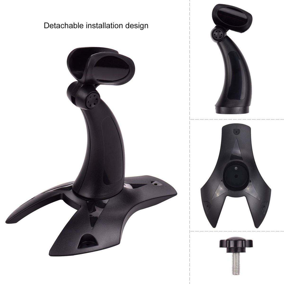 Bracket Stand Holder with Large Base Ultra-Stable Detachable Compatible for All Kinds Handheld Barcode Scanner Reader