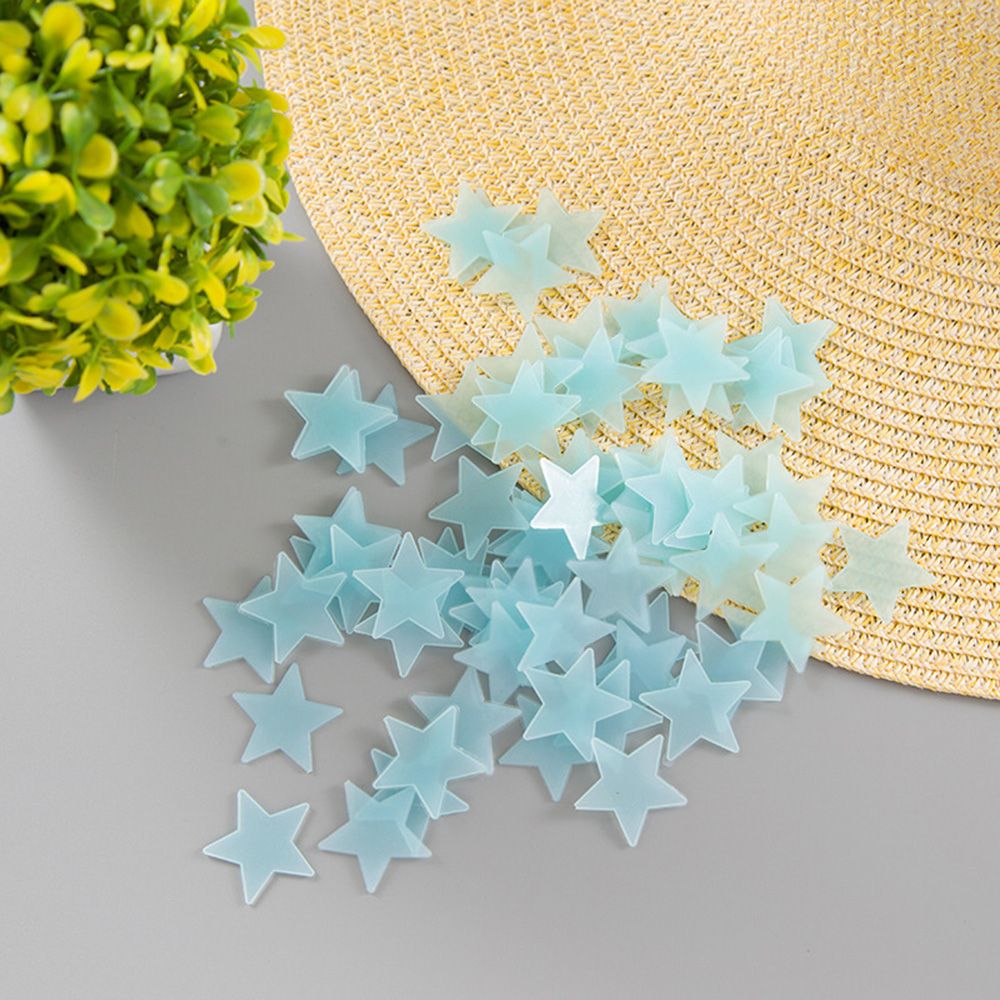 Glow In The Dark 3D Stars Wall Stickers 100Pcs Luminous Fluorescent Plastic Wall Sticker For Kids Baby Room Bedroom Ceiling Home Decor