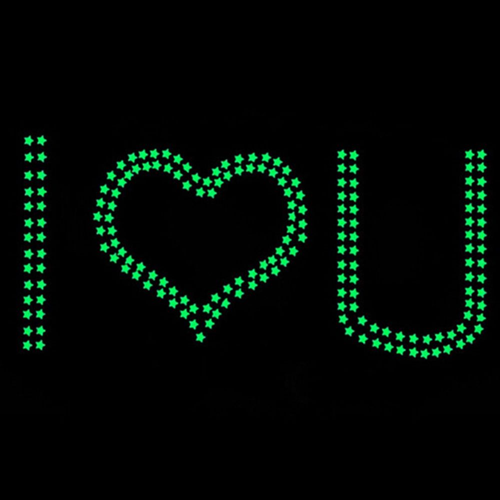 Glow In The Dark 3D Stars Wall Stickers 100Pcs Luminous Fluorescent Plastic Wall Sticker For Kids Baby Room Bedroom Ceiling Home Decor