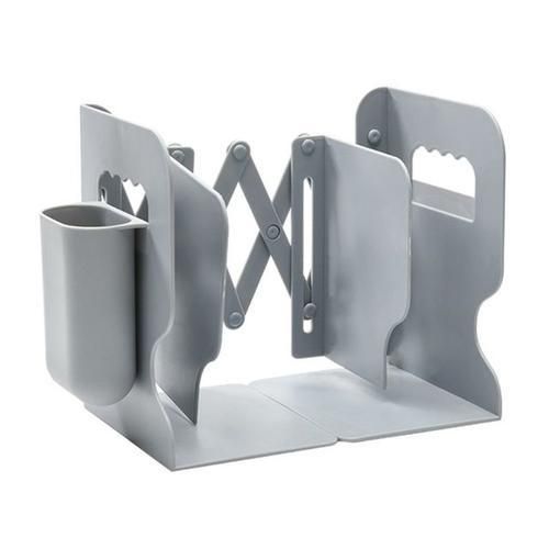 2 IN 1 Adjustable Book Holder Bookends With Pen Holder Students Desk Magazine File Holder Organizer Office Stand Rack Save Space