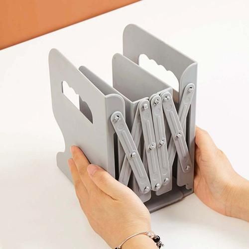 2 IN 1 Adjustable Book Holder Bookends With Pen Holder Students Desk Magazine File Holder Organizer Office Stand Rack Save Space