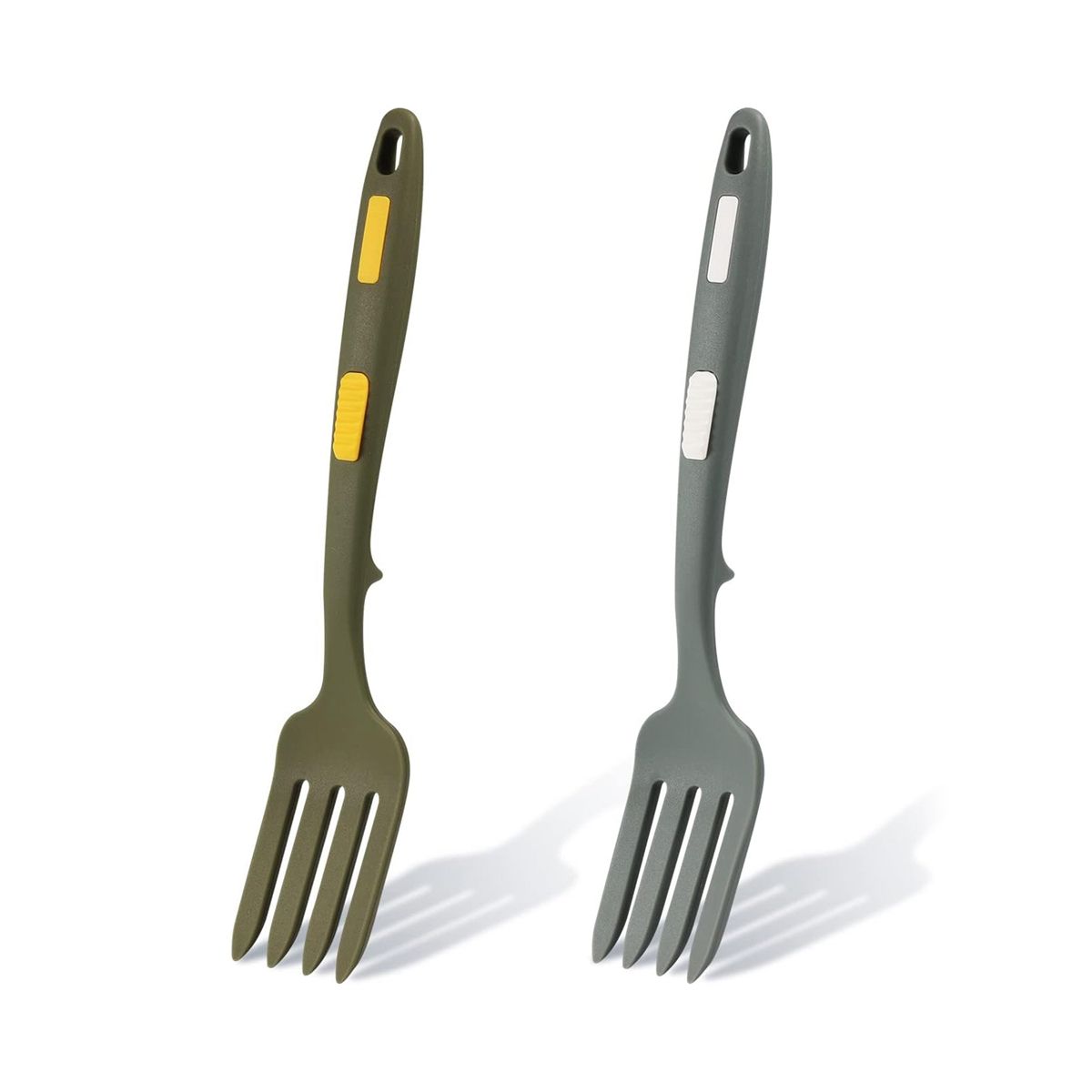 2Pcs Silicone Flexible Forks Silicone Cooking Fork Heat Resistant Multifunctional Blending Fork for Cooking