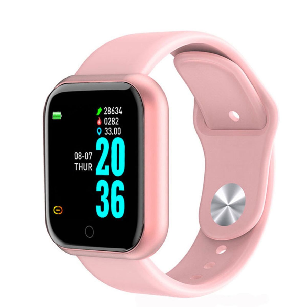D20 Bluetooth-compatible Rechargeable Smart Watch Clock-Pink