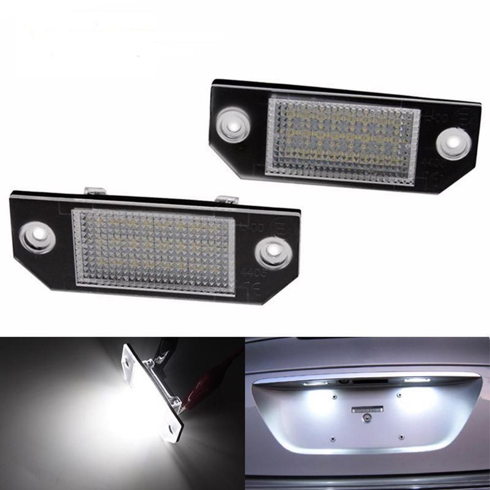 2 Pcs LED License Plate Lamp 12V White Light  Replacement for Ford Focus C-MAX MK2