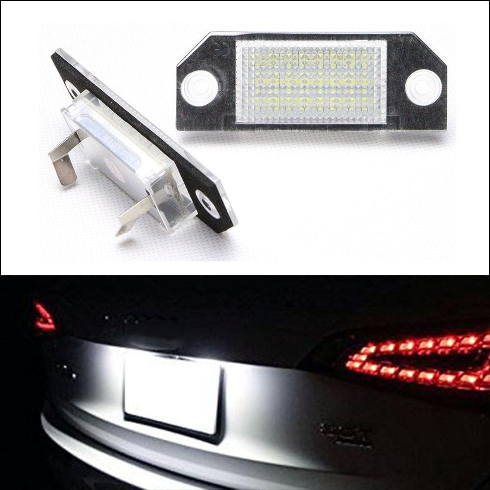 2 Pcs LED License Plate Lamp 12V White Light  Replacement for Ford Focus C-MAX MK2