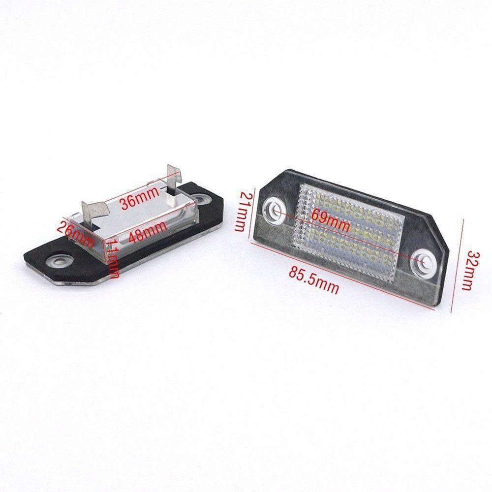 2 Pcs LED License Plate Lamp 12V White Light  Replacement for Ford Focus C-MAX MK2