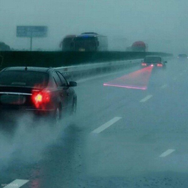 2Pcs Car Auto LED Laser Fog Light Vehicle Anti-Collision Taillight Brake Warning Lamp Car Lights