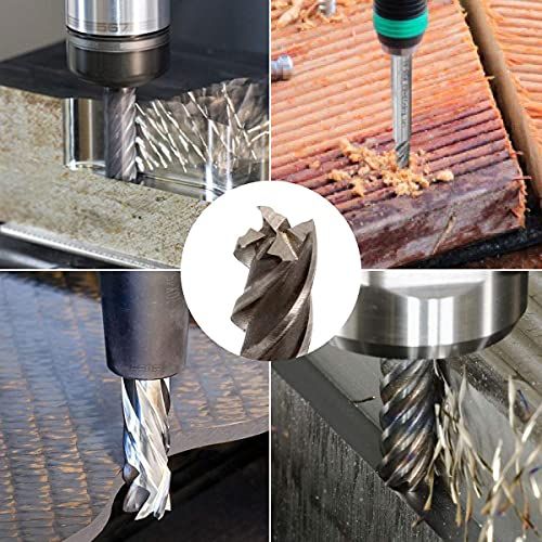 8 Set 14 Inch End Mill Bits 4 Flute Straight Milling Cutter