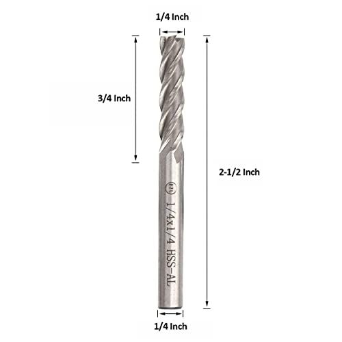 8 Set 14 Inch End Mill Bits 4 Flute Straight Milling Cutter