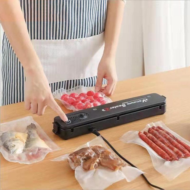 Automatic Food Vacuum Machine Commercial Household Sealing Packaging Machine Food Preservation Vacuum Sealer Kitchen Accessories-AU Plug Free 10 Bags