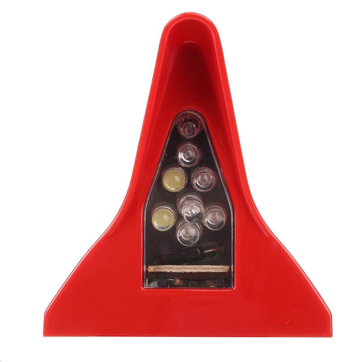 (RED-Solar Powered) 12led Wireless Automatical LED Car Shark Fin Roof Lamp Flashing Warning Strobe Light-11 Modes W/ Light Control & Micro-vibration Sensing System