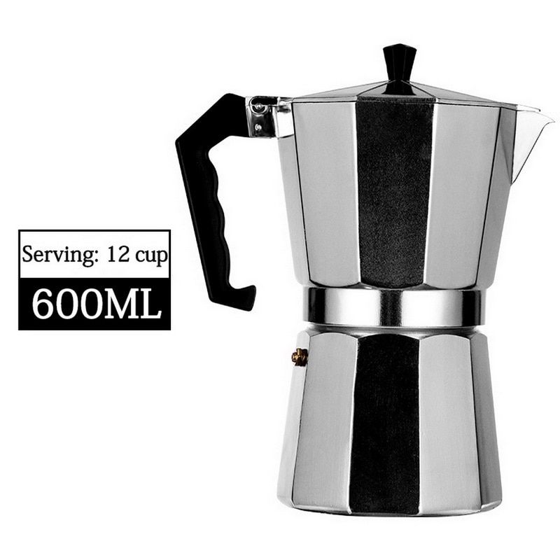 50/100/150/300/450/600ml Duolvqi Aluminum Coffee Maker Durable Moka Cafeteira Expresso Percolator Pot Practical Moka Coffee Pot(#600ml) YUA