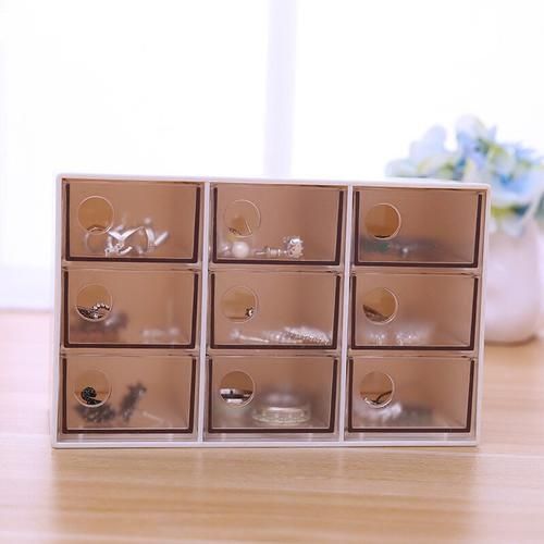 9 Grids Multifunction Make Up Case Organizer Transparent Makeup Jewelry Holder Cosmetic Storage Organizer Jewelry Storage Box