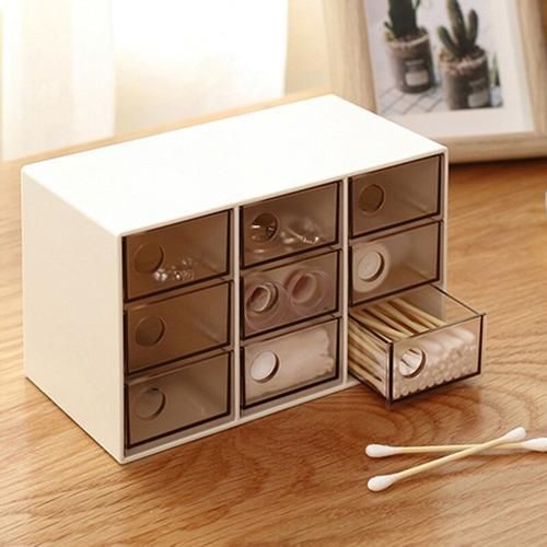 9 Grids Multifunction Make Up Case Organizer Transparent Makeup Jewelry Holder Cosmetic Storage Organizer Jewelry Storage Box