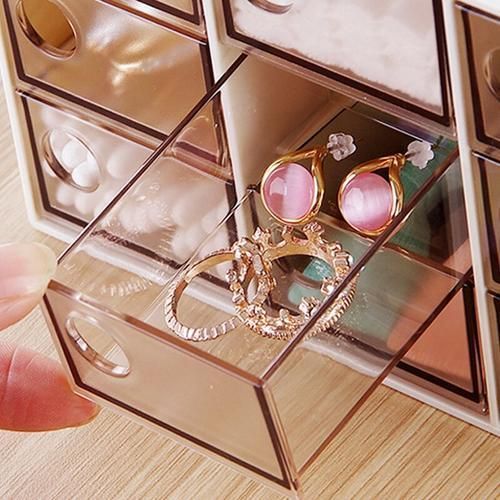 9 Grids Multifunction Make Up Case Organizer Transparent Makeup Jewelry Holder Cosmetic Storage Organizer Jewelry Storage Box
