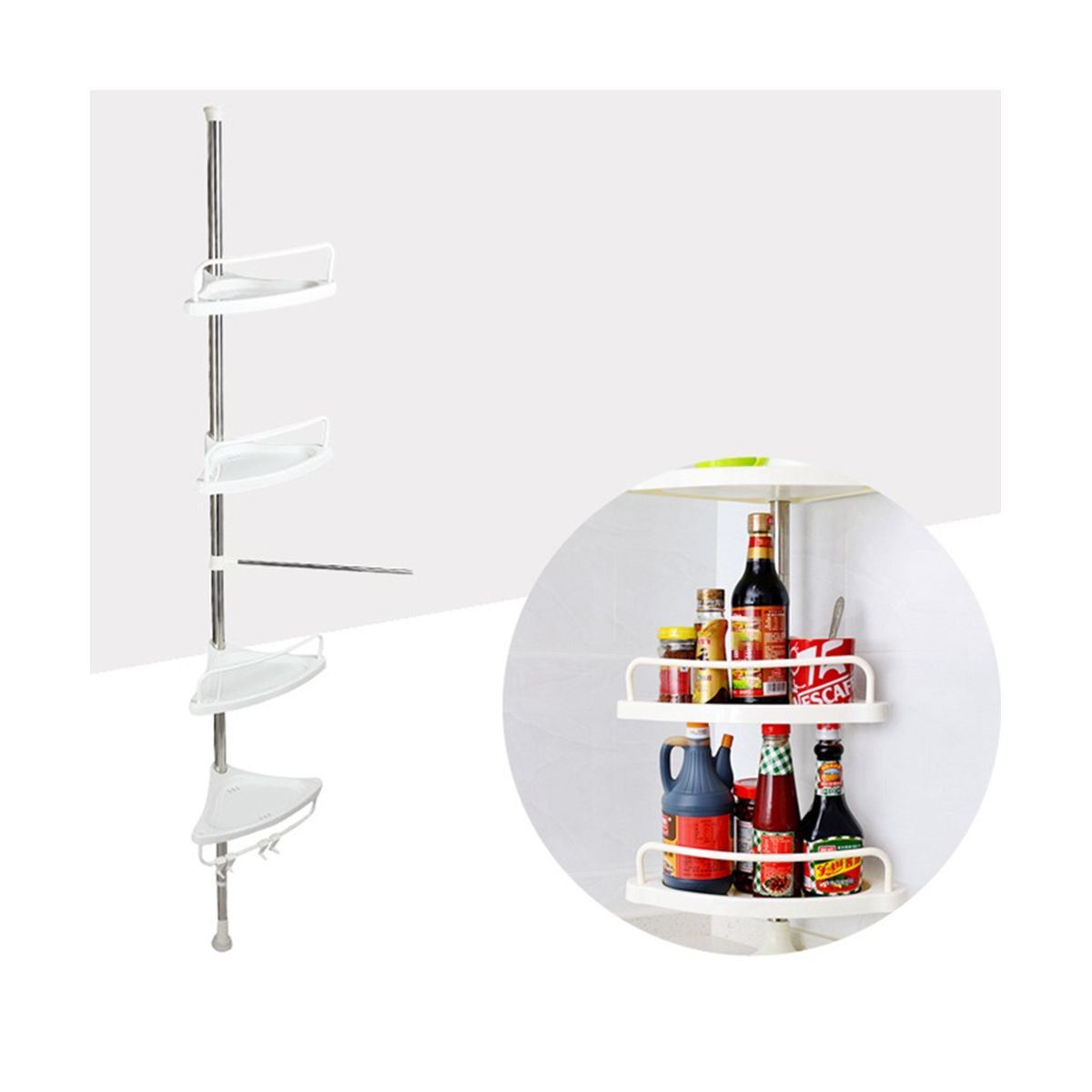 4 Tier Shower Organizer Shelf Corner Bathroom Organizer