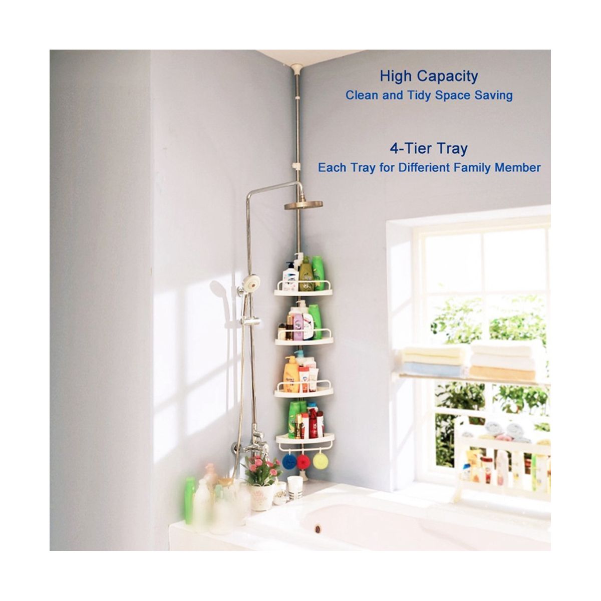 4 Tier Shower Organizer Shelf Corner Bathroom Organizer