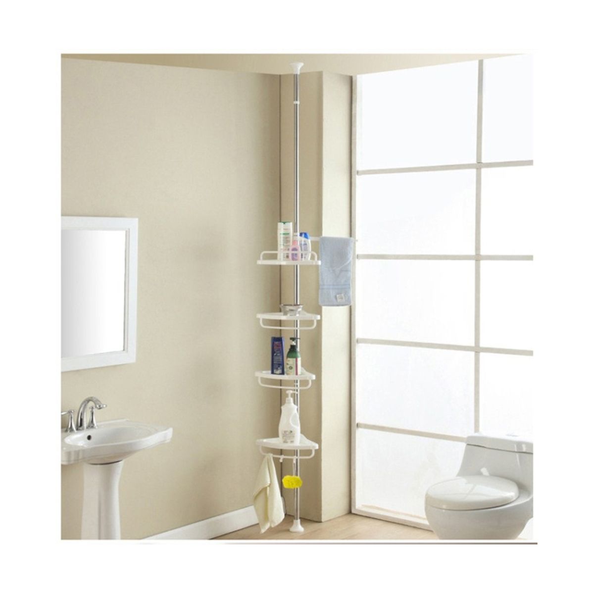 4 Tier Shower Organizer Shelf Corner Bathroom Organizer