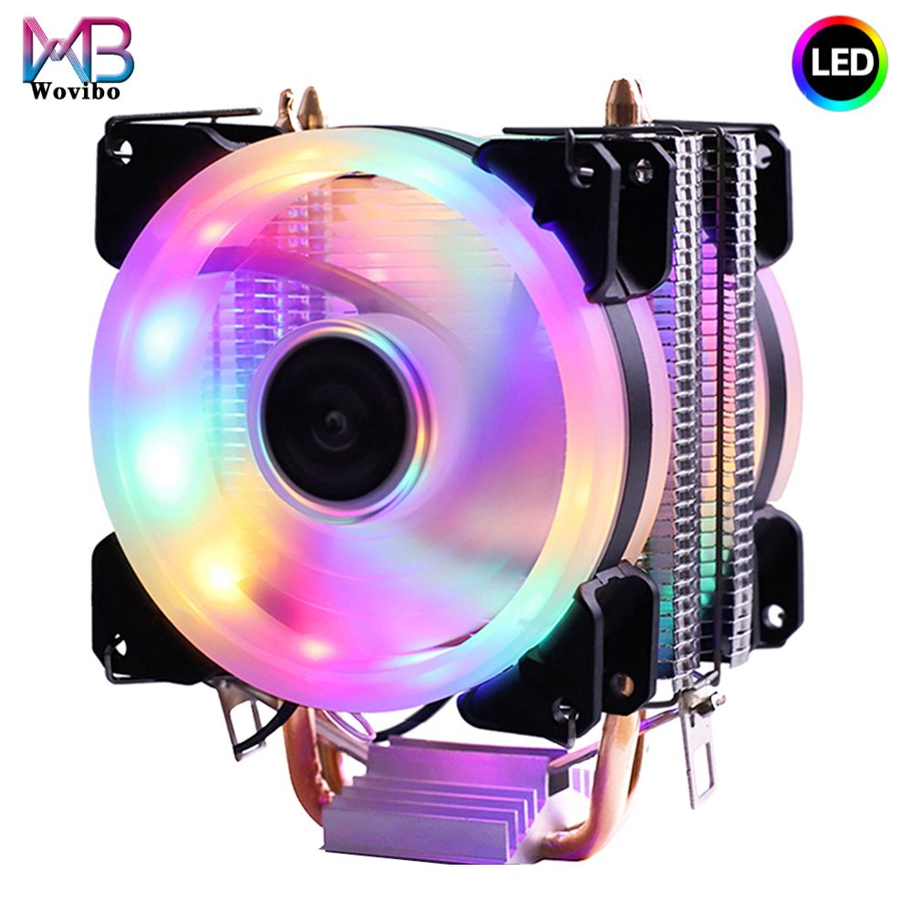 Efficient Cooling CPU Cooler Fan 3pin For Intel LGA 1150 1151 1155 1156 775 1200 AMD AM3 AM4 Quiet Ventilador Silent Radiator Blue Lamp
