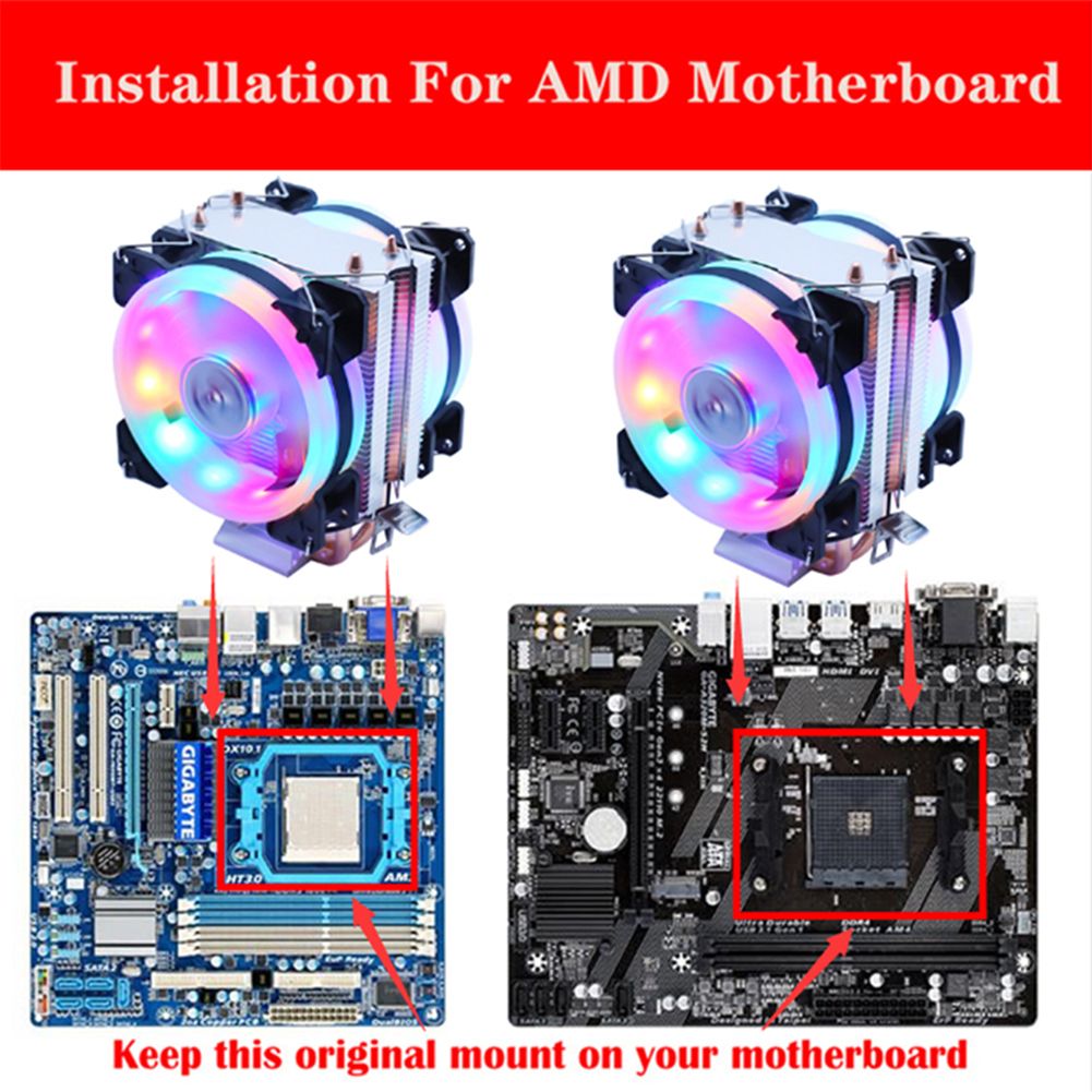 Efficient Cooling CPU Cooler Fan 3pin For Intel LGA 1150 1151 1155 1156 775 1200 AMD AM3 AM4 Quiet Ventilador Silent Radiator Blue Lamp