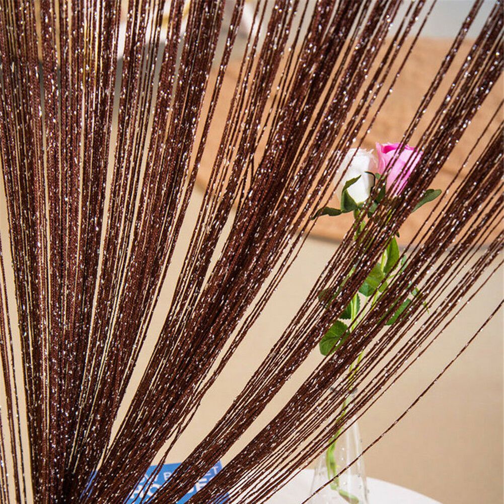 Beaded Flash Tassel Shiny String Curtain Door-Dark Coffee