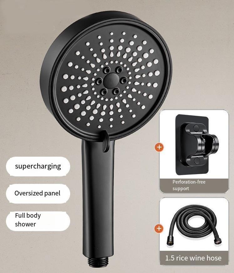 Multifunctional five gear booster shower head and shower hose set