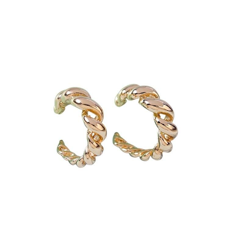 Fashion Distortion Interweave Twist Metal Circle Geometric Round Hoop Earrings for Women Accessories Retro Party Jewelry