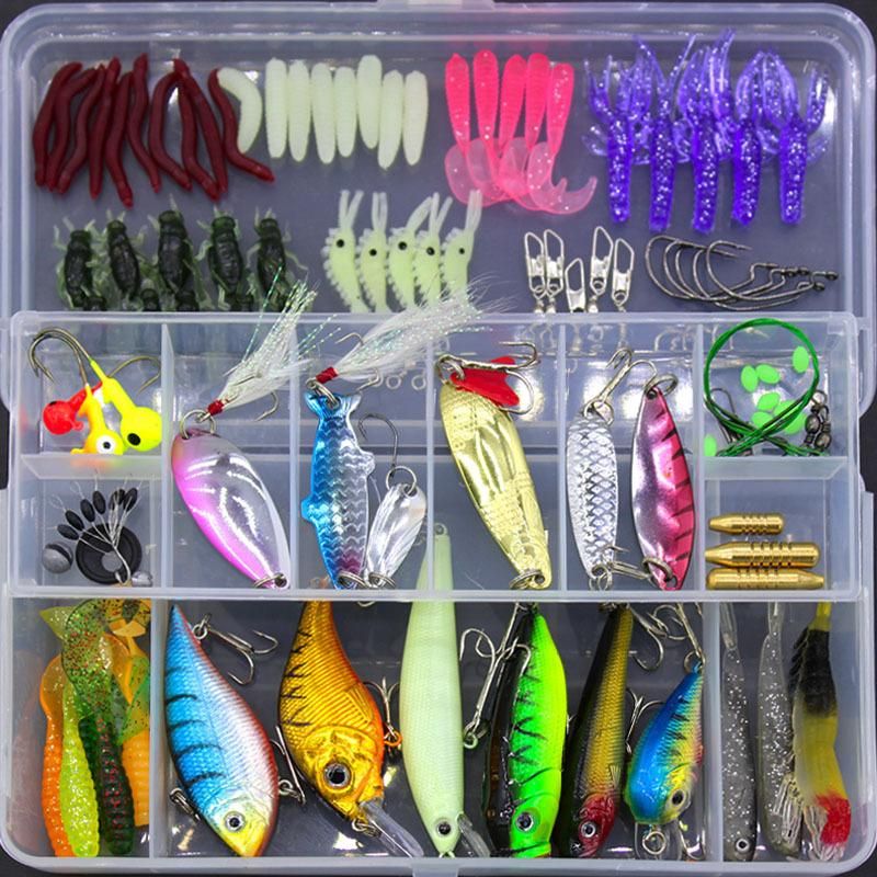 Luya bait set freshwater Mino VIB sequin soft bait Luya fake bait set fishing gear bait can be seawater 101 piece set