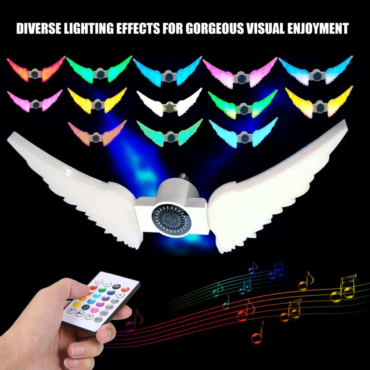 50W S-mart BT Connected LEDs B-ulb Light with Controller BT Speaker Dimmable Brightness Adjustable Flash/ Strobe/ Fade/ Smooth Diverse Lighting Modes E27 Base Socket Holder for Home Party DJ Show Decoration Use