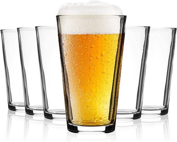 Beer /water Clear Glass Cups 6pcs.