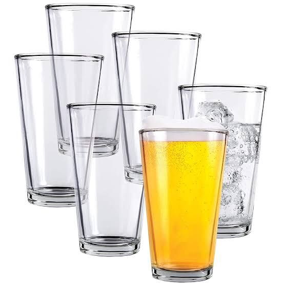 Beer /water Clear Glass Cups 6pcs.
