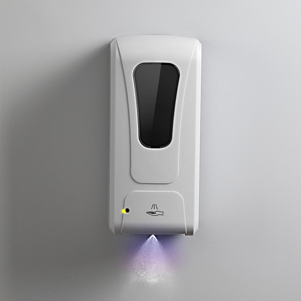 Fengjie Bathroom Touchless Cleaning Liquid Dispenser Machine Wall-mounted Fine Mist Spray Hand Hygiene Automatic Sensor UV Light Hand Cleaner Induction Sprayer Machine with UV Lamp 1000ML (Batteries not included)