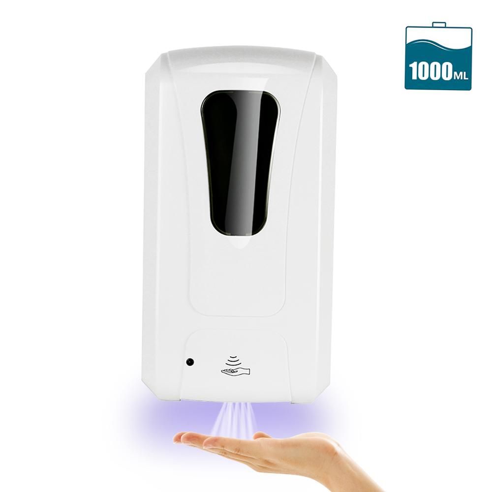 Fengjie Bathroom Touchless Cleaning Liquid Dispenser Machine Wall-mounted Fine Mist Spray Hand Hygiene Automatic Sensor UV Light Hand Cleaner Induction Sprayer Machine with UV Lamp 1000ML (Batteries not included)