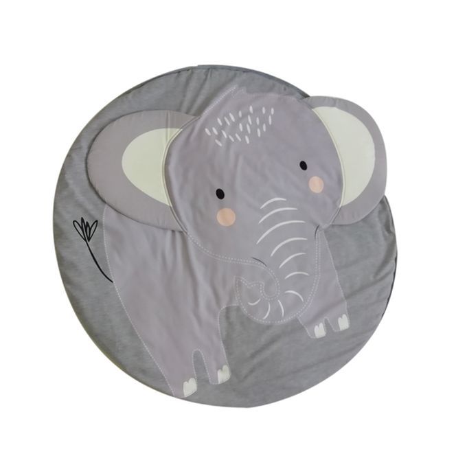 Kids Nursery Rug Elephant Shaped Play Mat Round Carpet