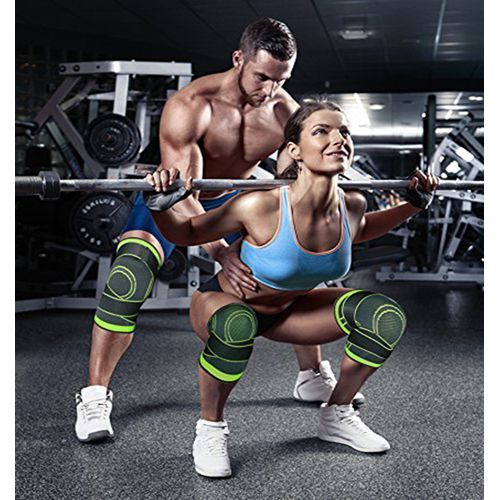 Red Knee Protective Padding Sports Pressure Strap Fitness