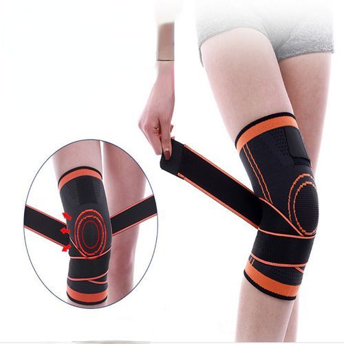 Red Knee Protective Padding Sports Pressure Strap Fitness