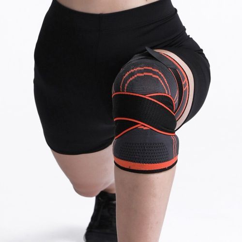 Red Knee Protective Padding Sports Pressure Strap Fitness