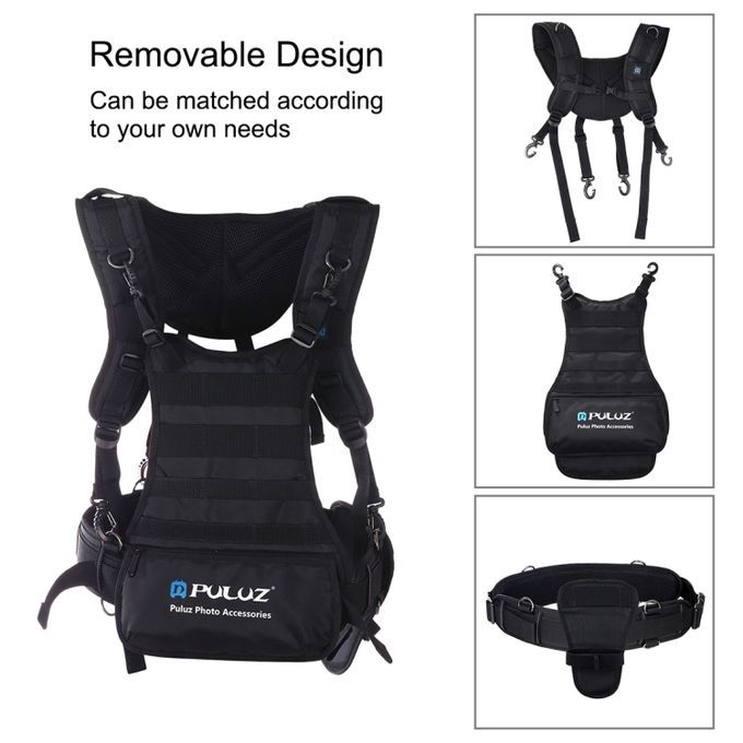 Multi-functional Bundle Double Shoulders Padded Strap Waist Belt Holder Holster For DSLR Cameras