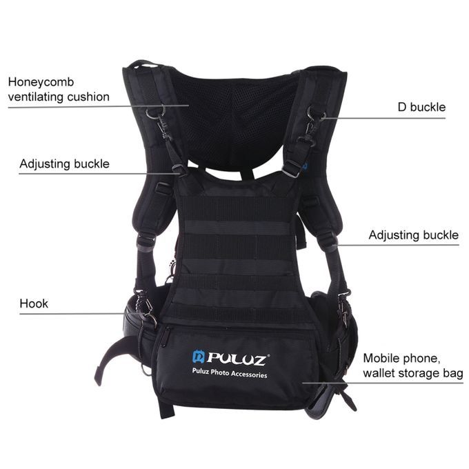 Multi-functional Bundle Double Shoulders Padded Strap Waist Belt Holder Holster For DSLR Cameras